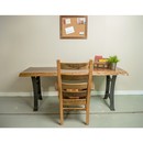 live edge walnut desk with barnwood chair
