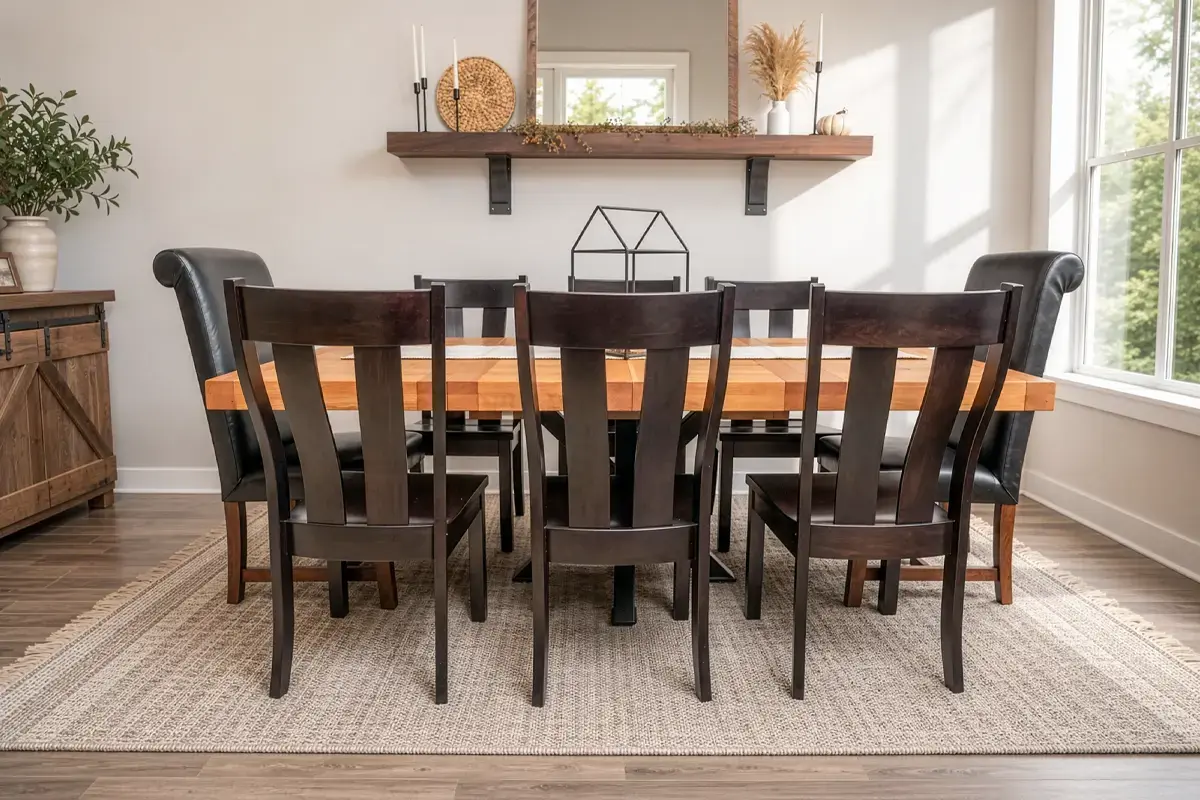 Caroline Chairs, Parsons Chairs, Bennet Table