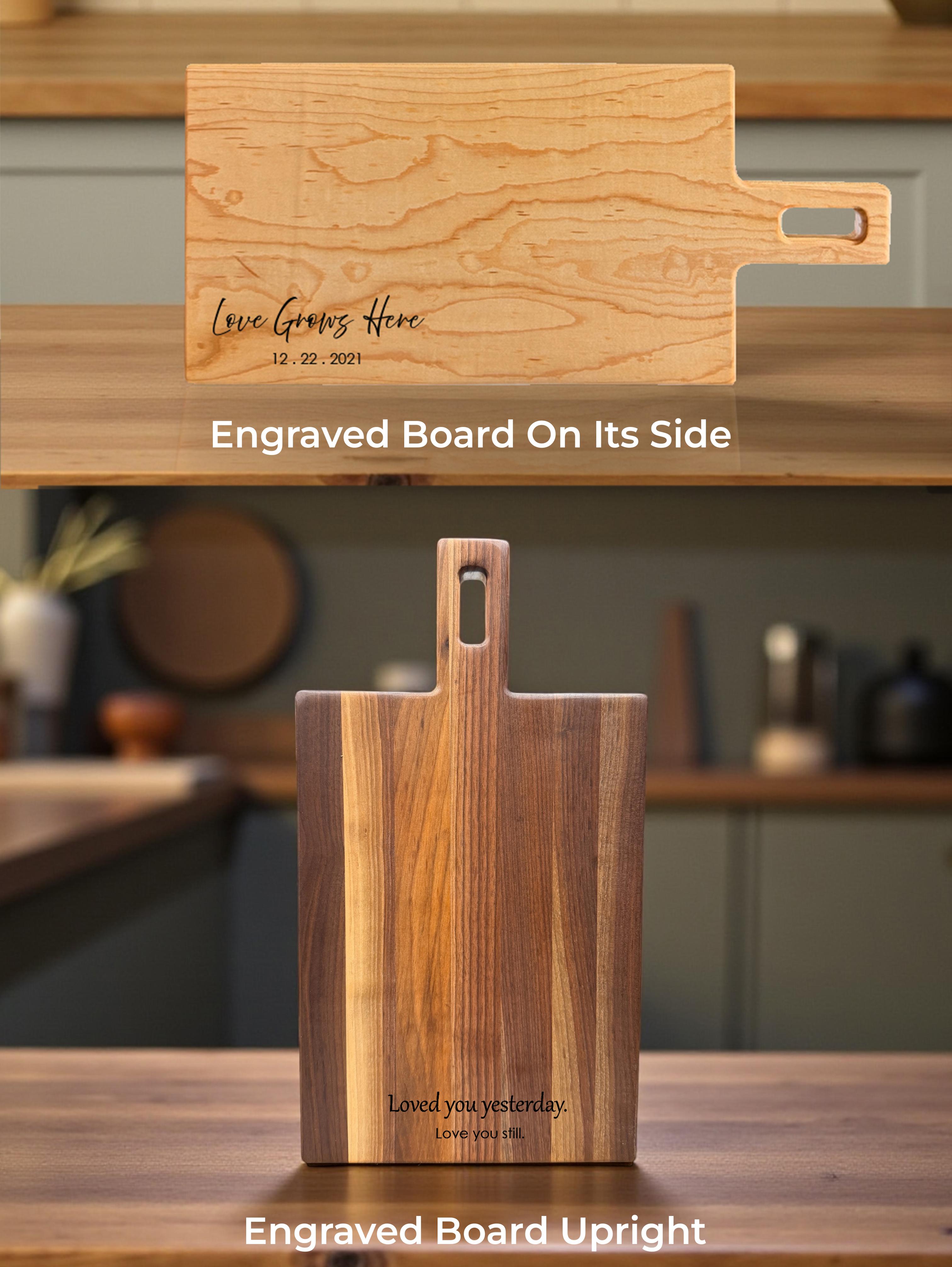 walnut live edge charcuterie board thickness of 1.1"