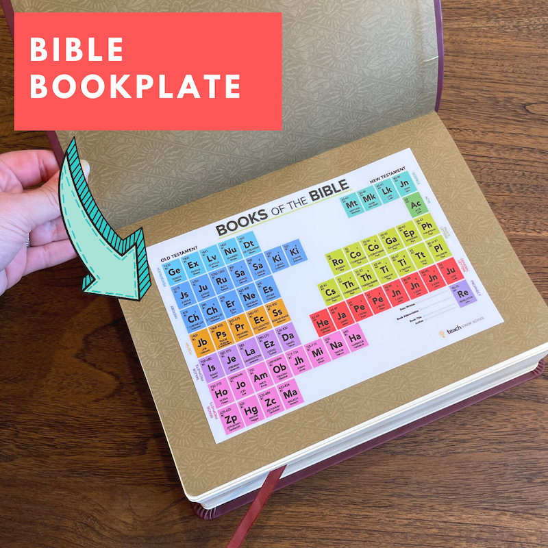 Peel & Stick Bible Periodic Table Bookplate [Jumbo Size- 5x7 Inches]