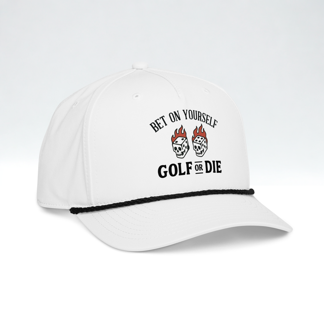 Flaming Dice Snapback Hat (White)