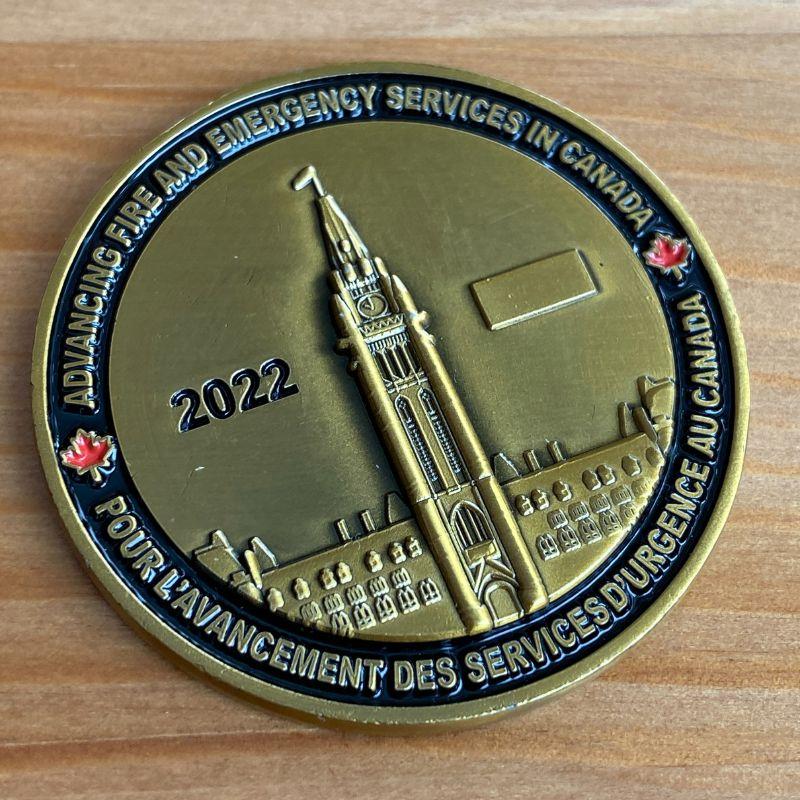 Canada Parliament Peace Tower Fire Services coin photo