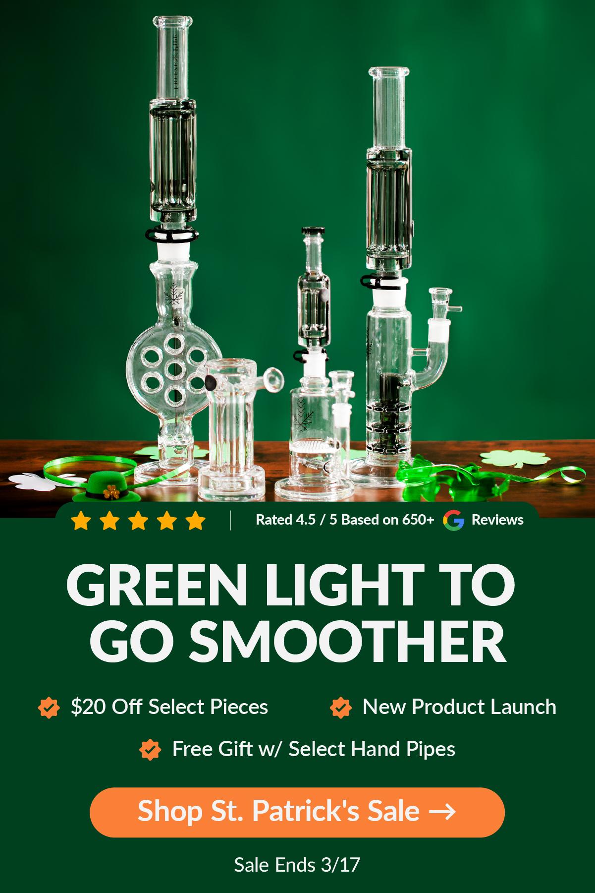 best selling bongs and pipes on table