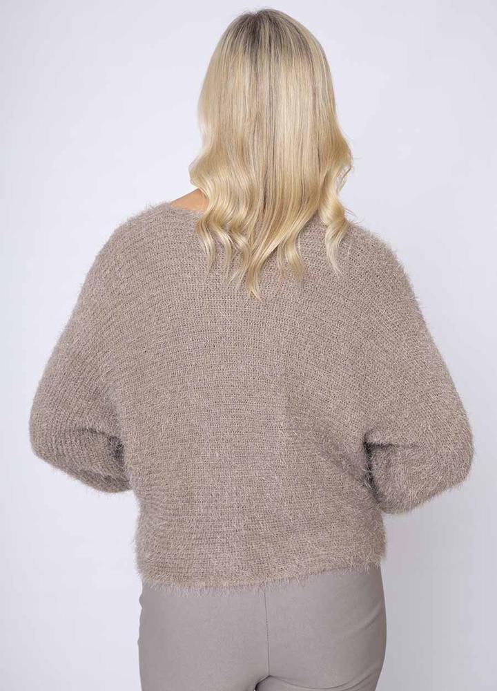 Cable Mohair Jumper in Taupe