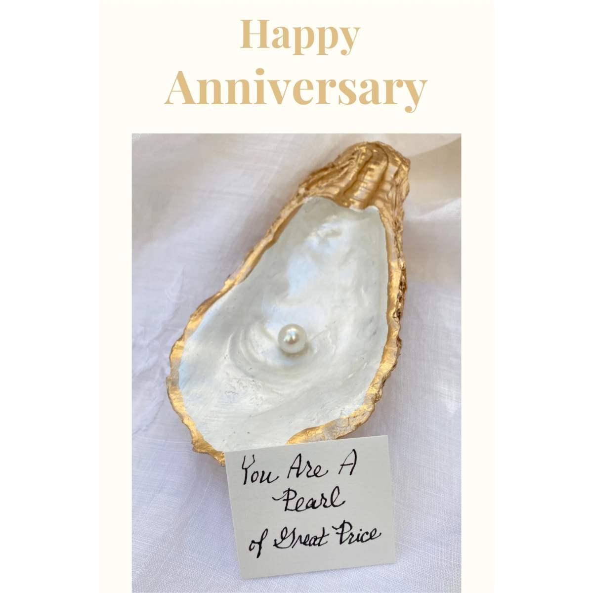 Pearl Oyster Shell Art for 30th Anniversary