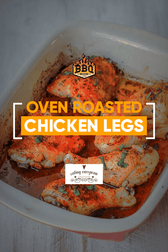 oven-roasted chicken legs in a baking dish