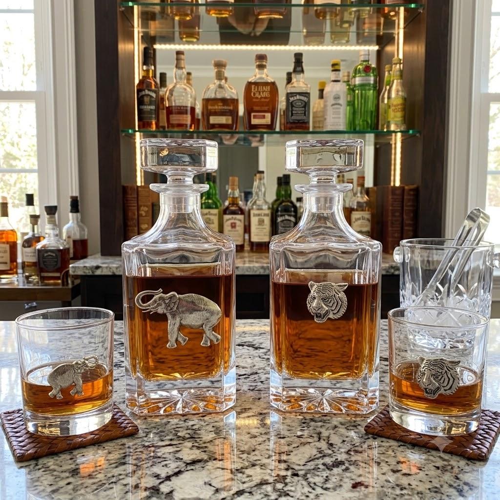 decanters featuring animals and mascots