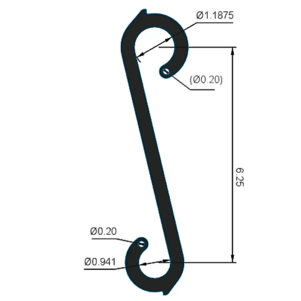 Steel target hook dimensions