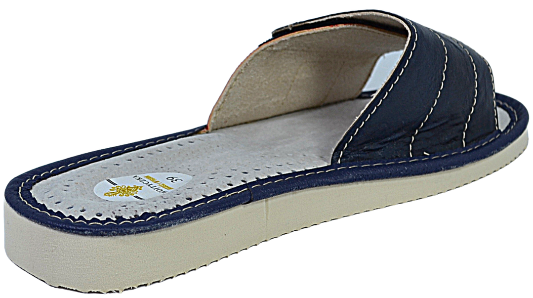 Larissa - Women summer leather slides - Reindeer Leather