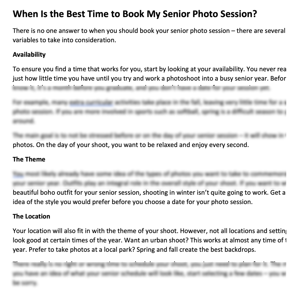 high school senior photography blog post