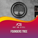 Founders Tree of Life Metal Wall Art – Custom family name steel wall décor by Art on Steel, personalized black metal artwork symbolizing strength, heritage, and connection, perfect for modern homes and offices.