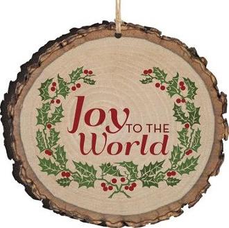 Joy to the World wood ornament