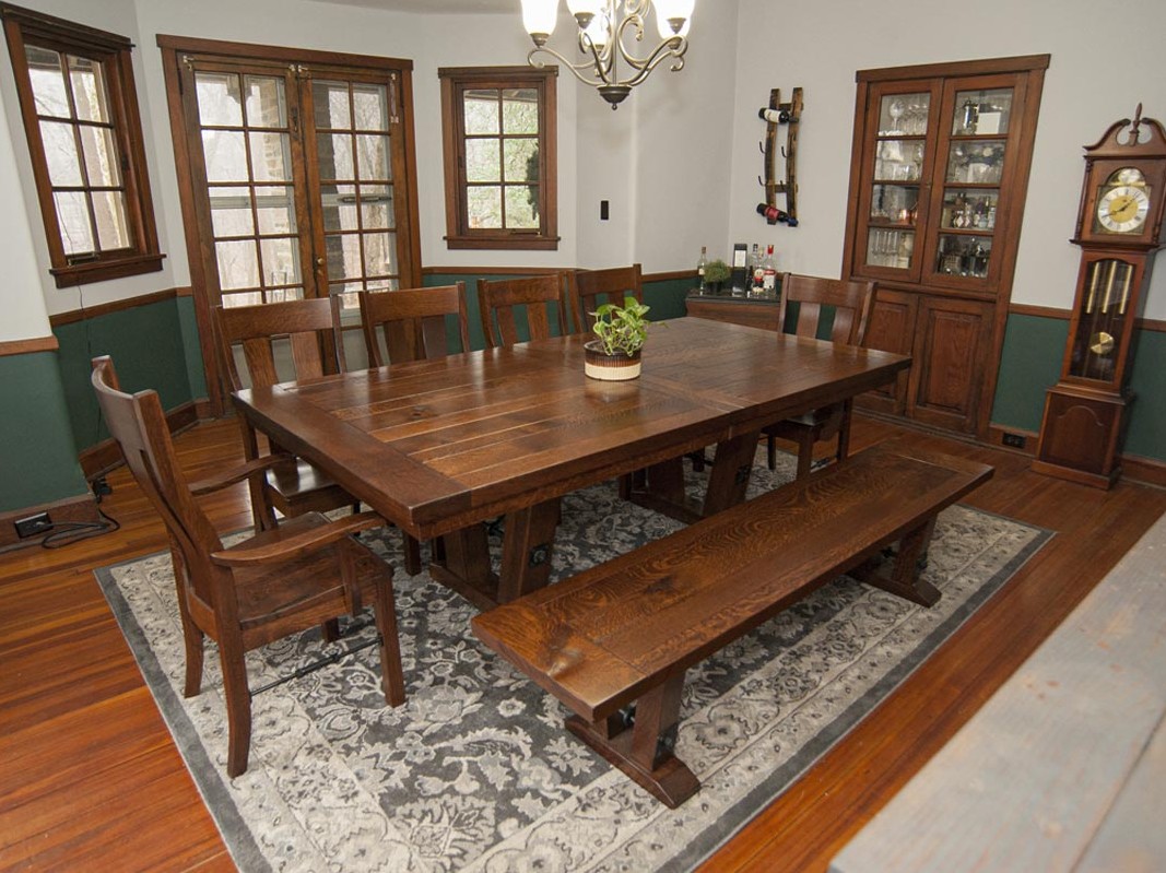 farmhouse rectangular wood dining table
