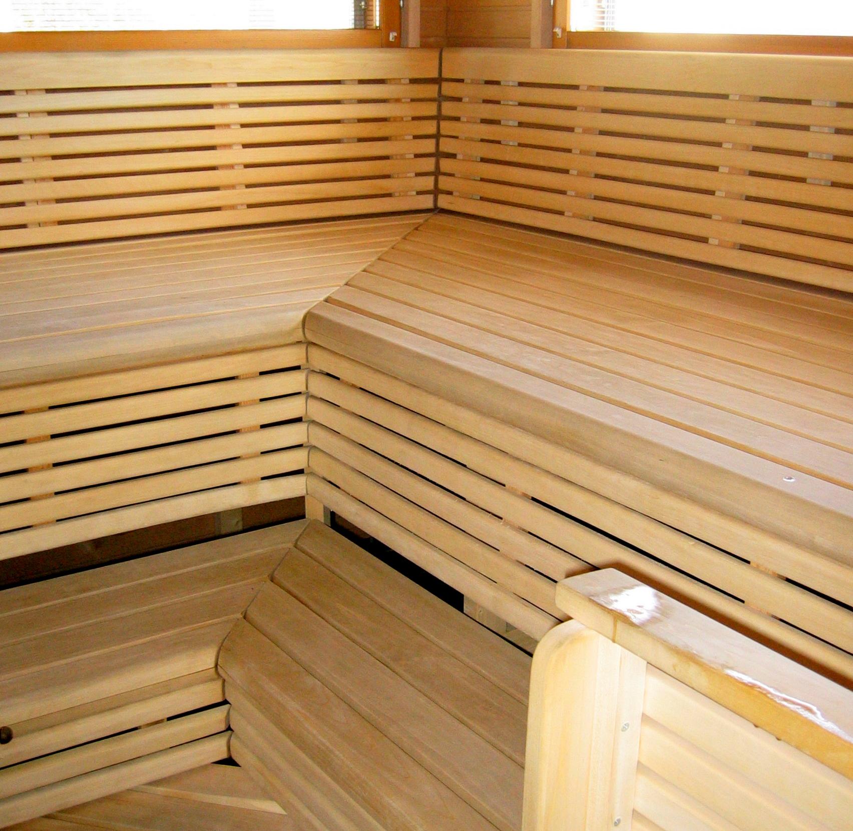 image of a sauna made with Canadian Hemlock which is a durable sauna wood type