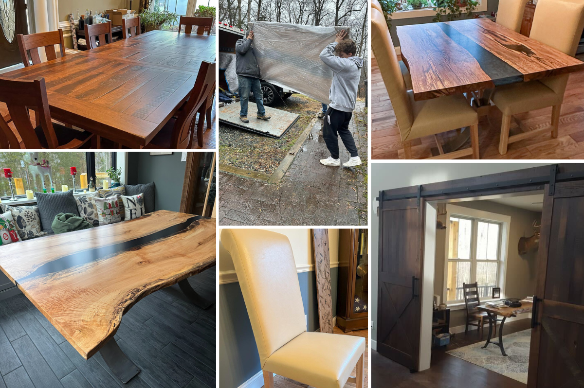 customer deliveries reclaimed wood furniture