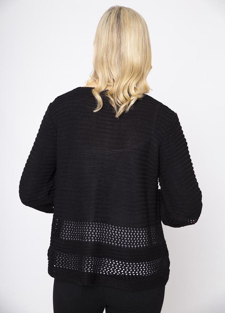 Front Open Knit Cardi in Black