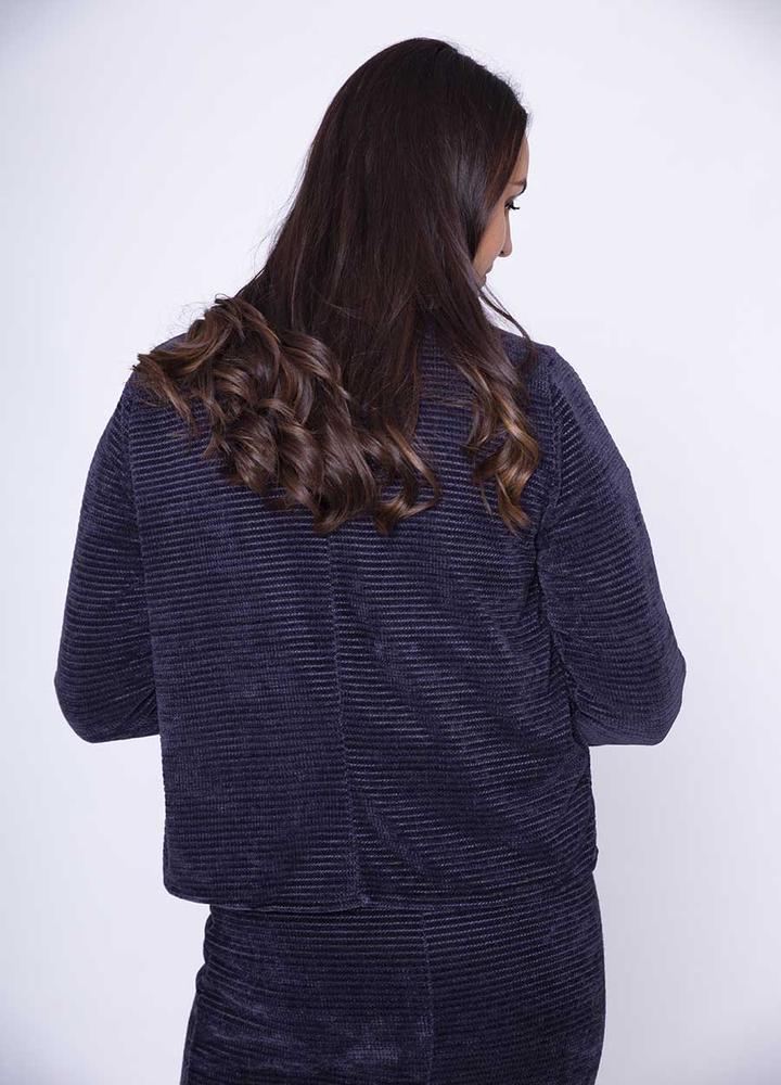 Velour Jacket in Navy