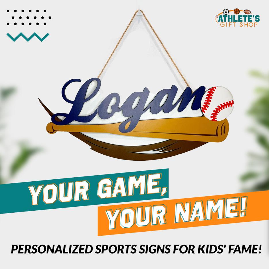 Personalized Sports Wooden Sign Athlete's Gift Shop
