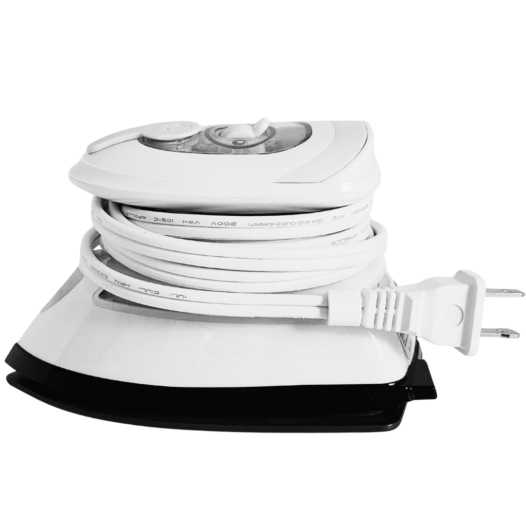 Madam Sew Mini Iron - side view showing power cord storage