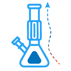 glycerin coil transports smoke through frozen chamber