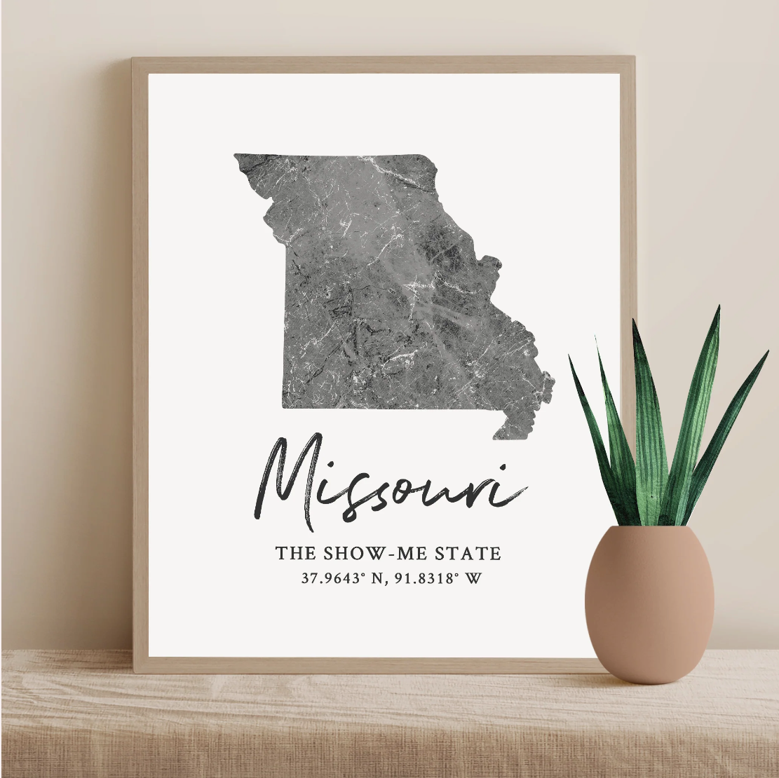 Missouri State Map Silhouette print