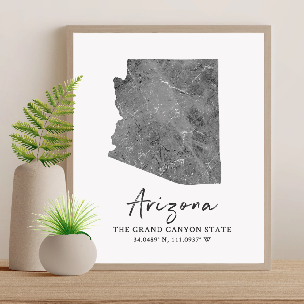 Arizona State Map Silhouette print