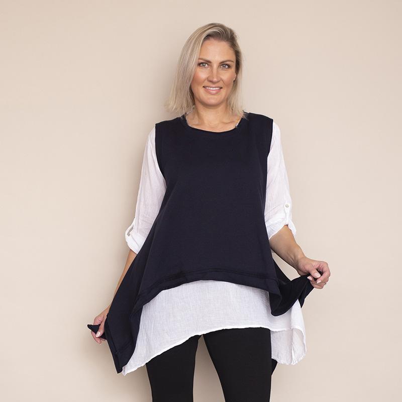 Brenda Two Piece Top (Navy)