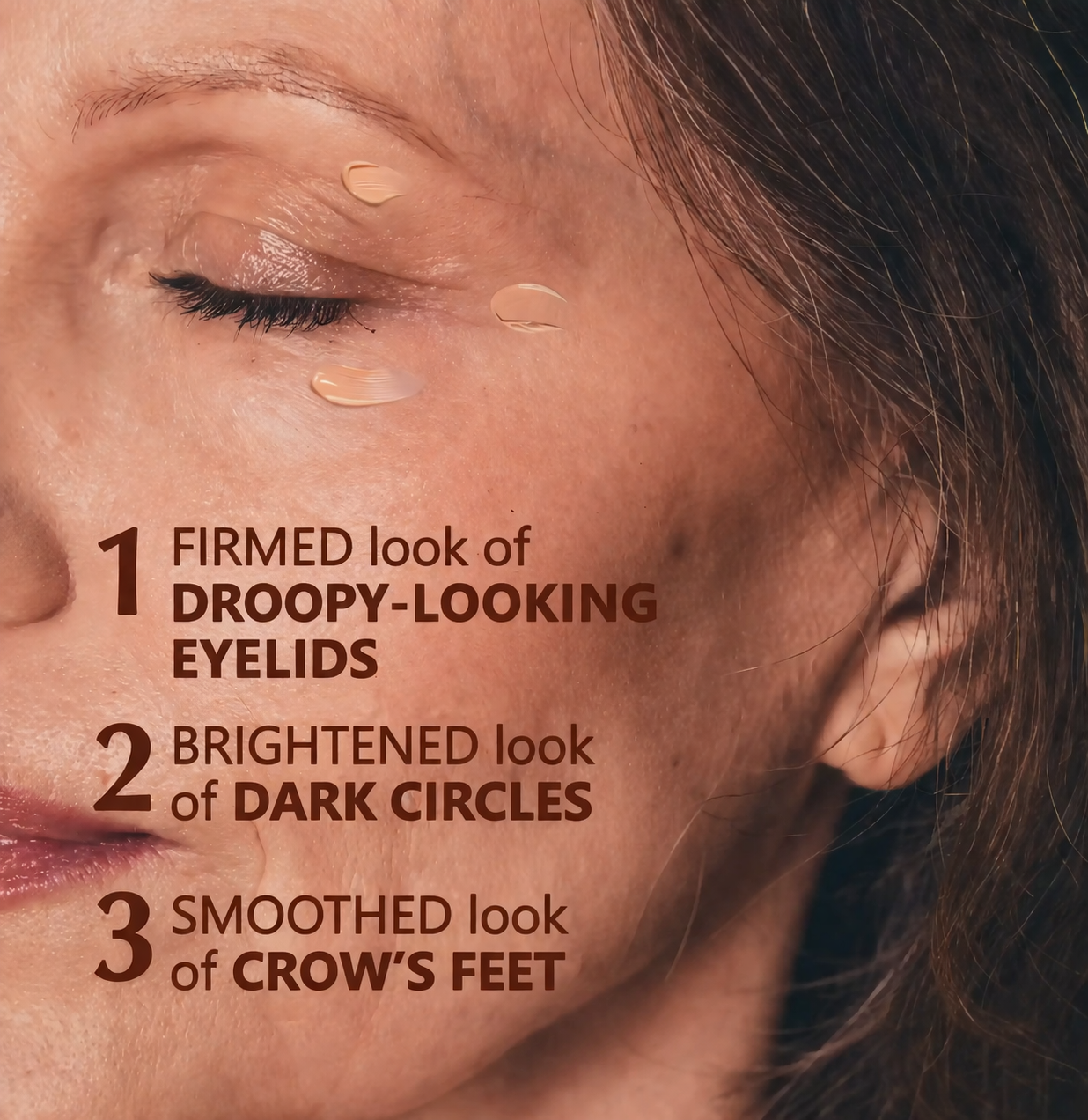 firmed look of the droopy eyelids