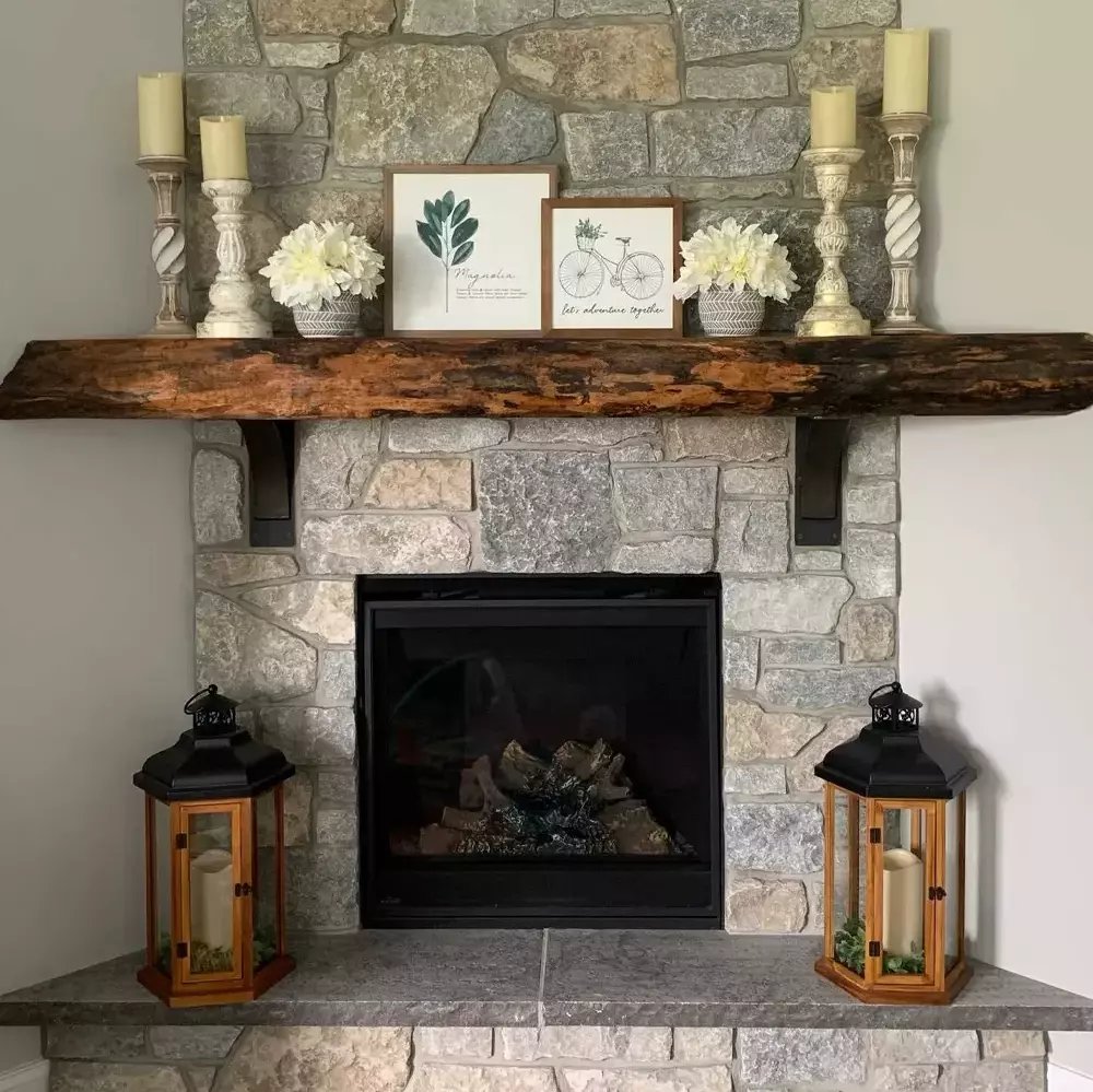 chunky wood mantel