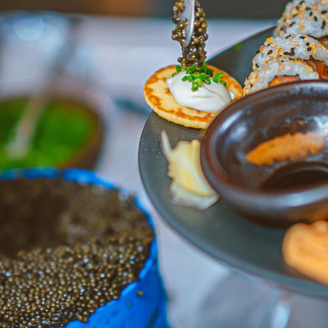 Caviar and blini