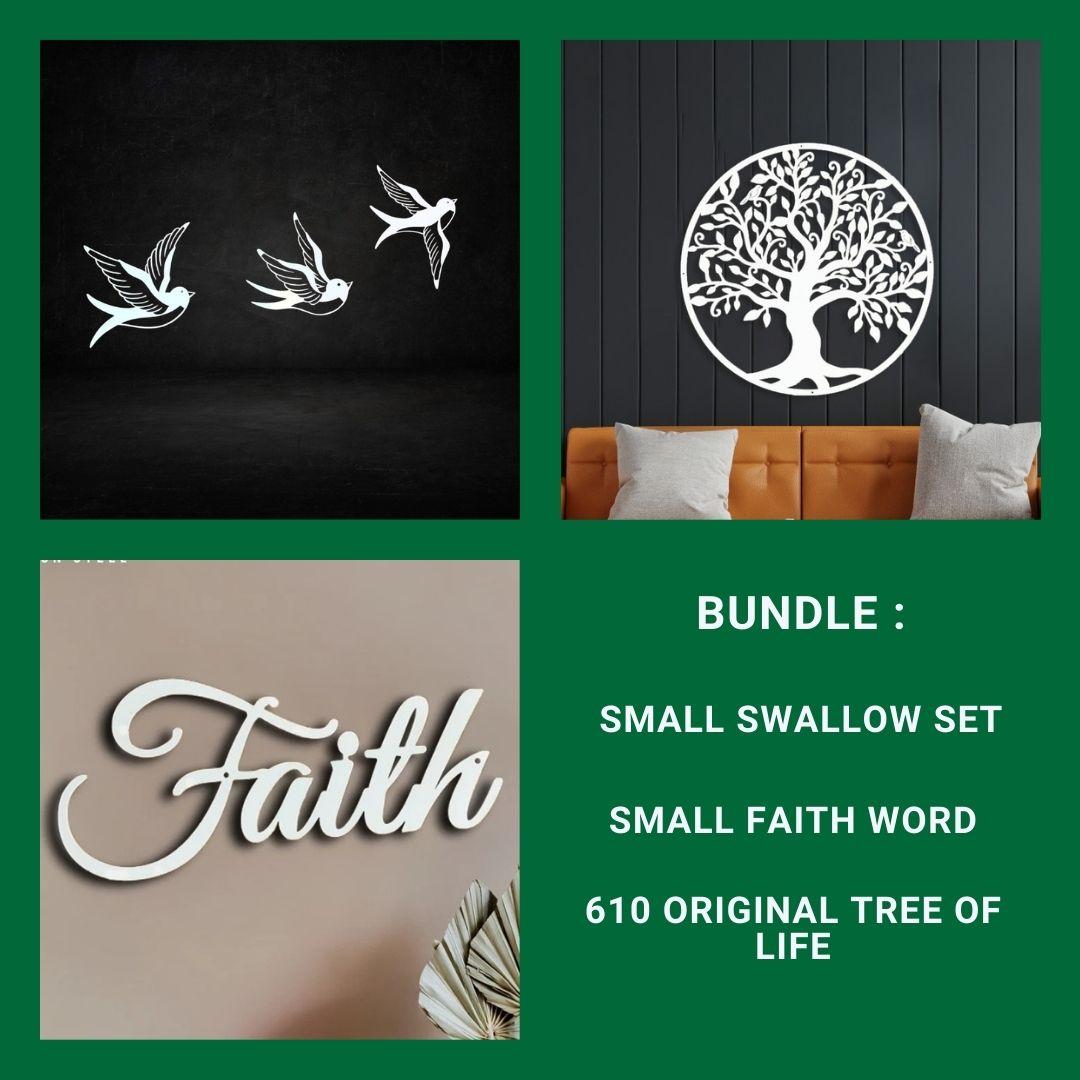 Bundle Offer including Small swallow set, small faith word and 610 original tree of life