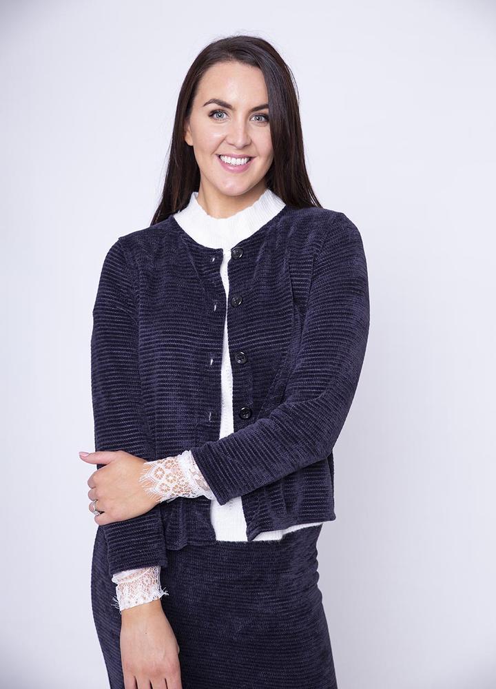 Velour Jacket in Navy