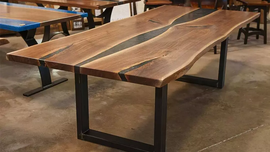 live edge river dining table