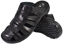 Fado - Mens black leather clog slippers - Reindeer Leather