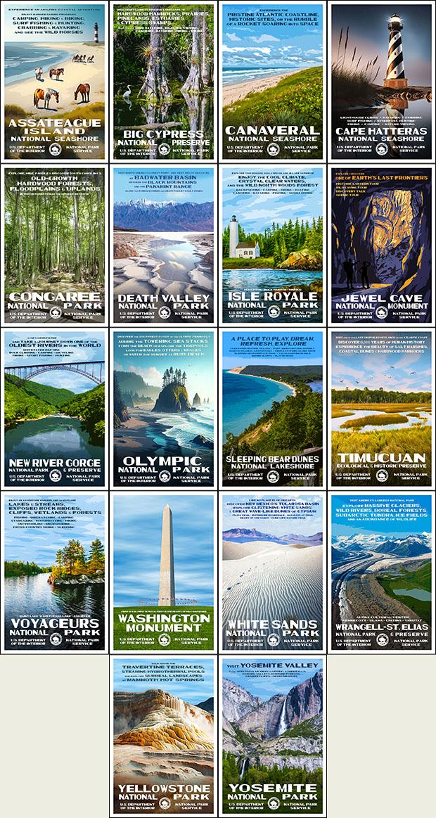 National Park Postcards Save on Stunning WPAStyle Artwork National