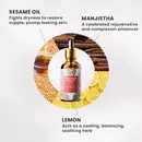 Main ingredients of Manjish: Sesame Oil, Manjishtha and Lemon