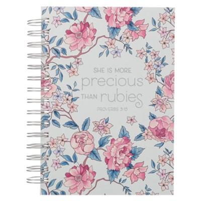 more precious than rubies floral spiral journal