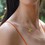 Yenaé Model Wearing Lalibela Cross 14K Gold Plated Necklace As A Side Pendant