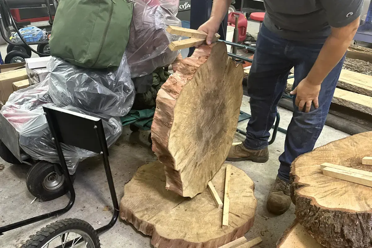 Hand-selecting Live Edge Wood