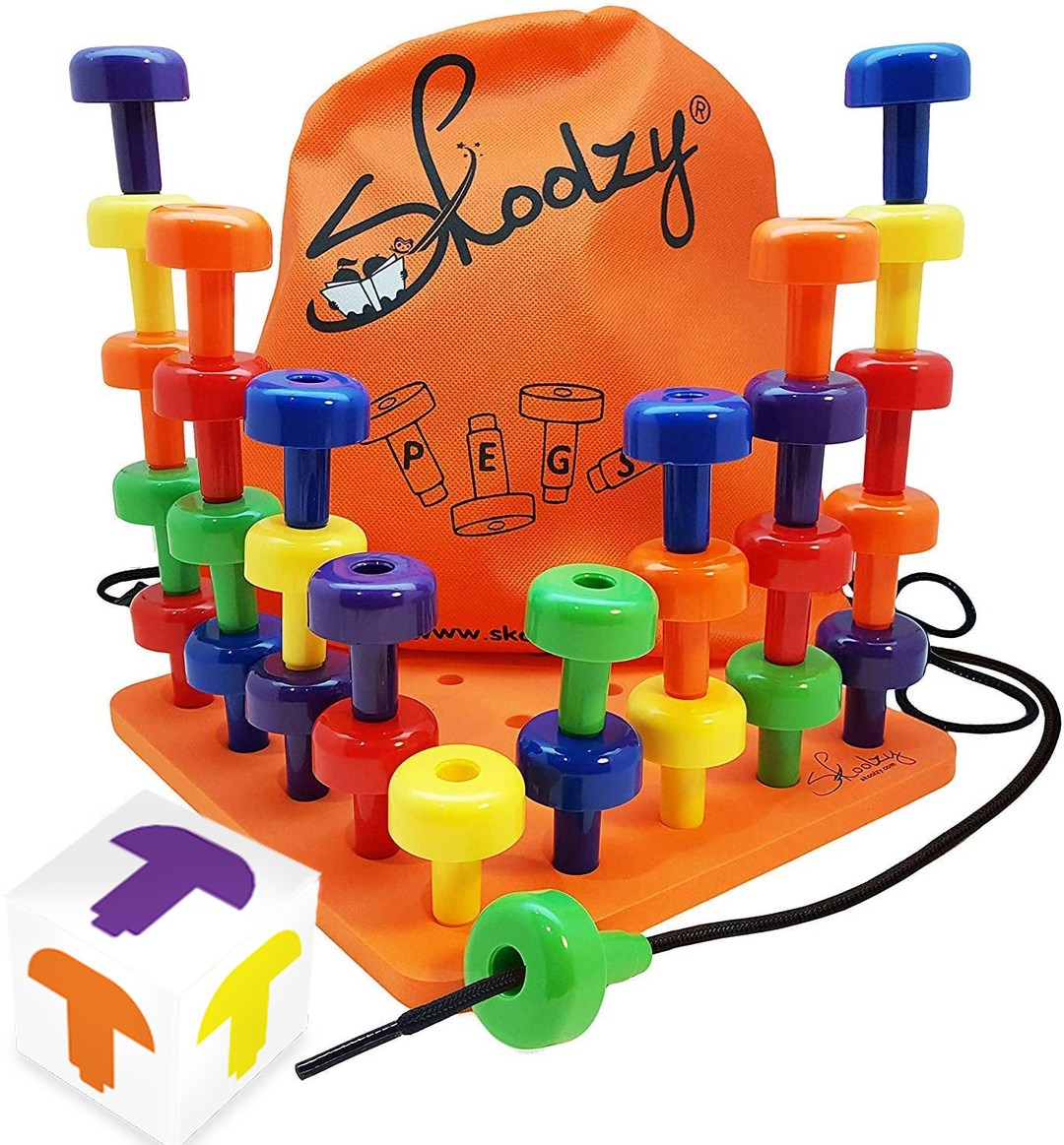 Stacking Peg Board Set Toy Montessori Occupational Therapy Early Learning for for sale online 