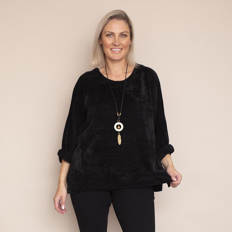 Emily Vevet Top (Black)