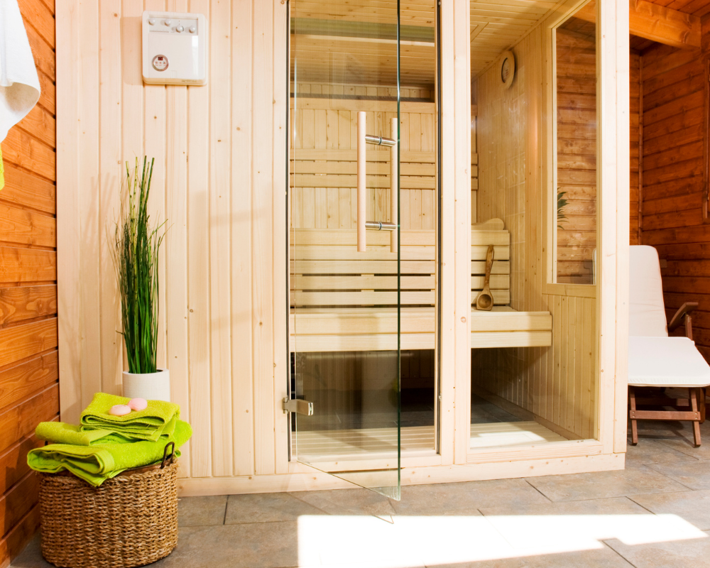 a sauna cabin in patio