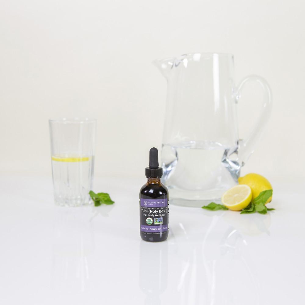 Global Healing Tulsi/Holy Basil Bottle With Water