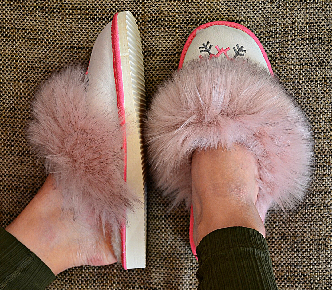Skylar - Women fur leather slippers - Reindeer Leather