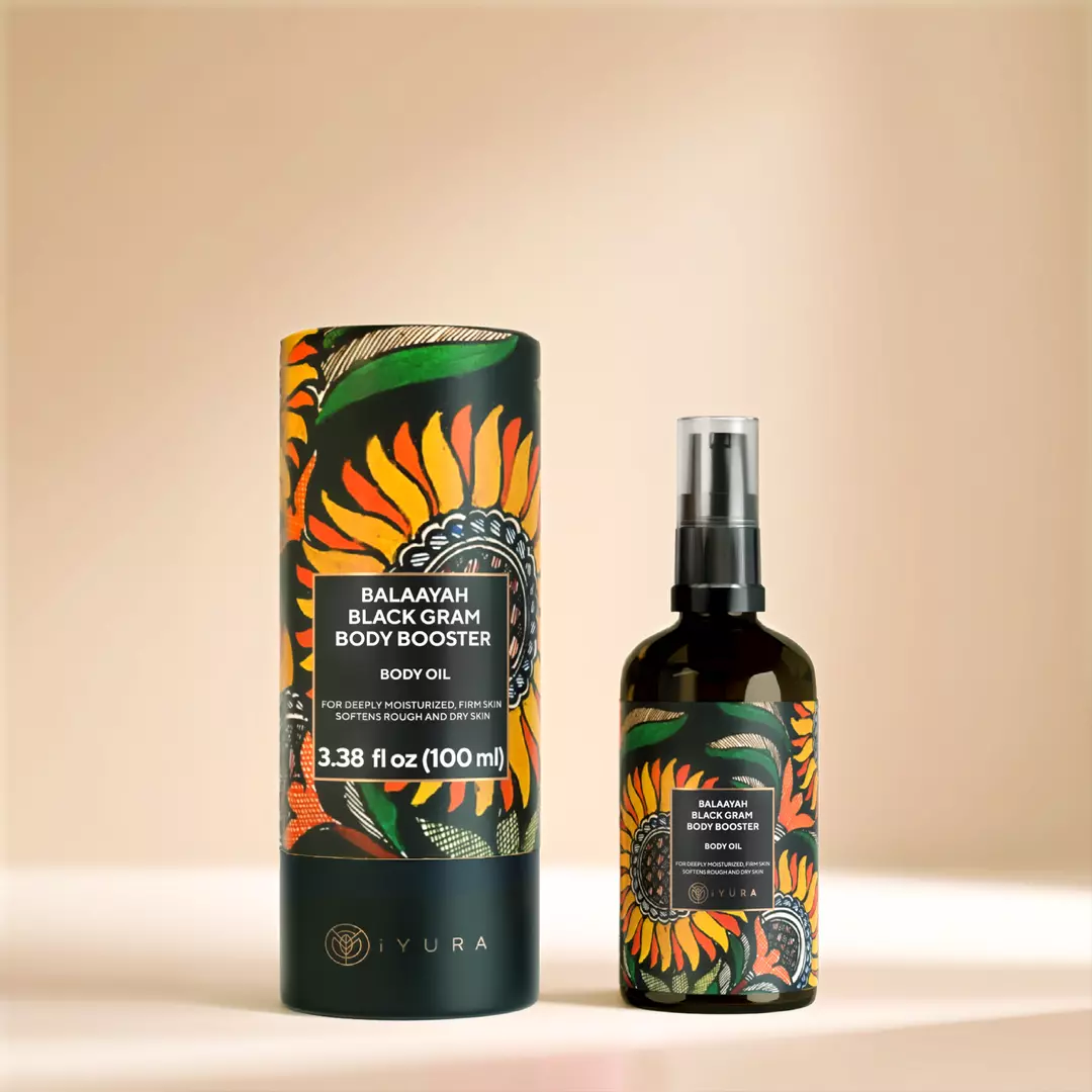 Balaayah Black Gram Body Booster on beige background