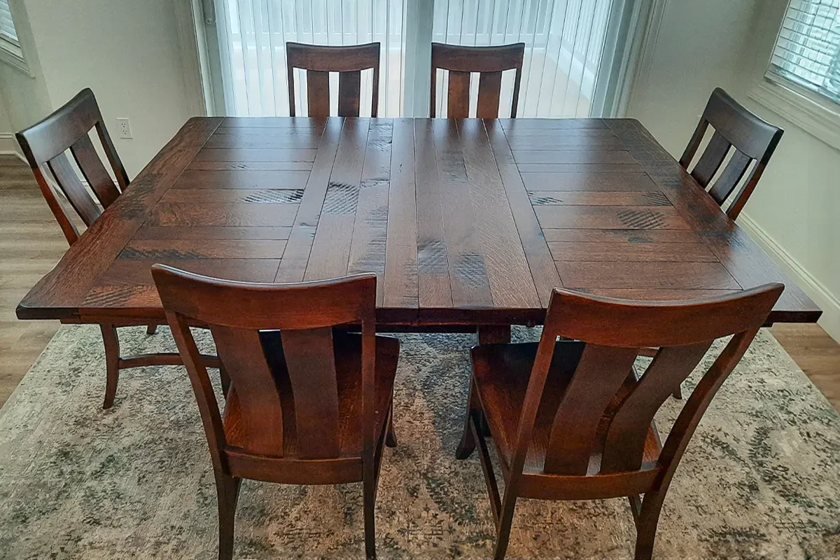 Cherry Wood Rectangular Dining Table for 6
