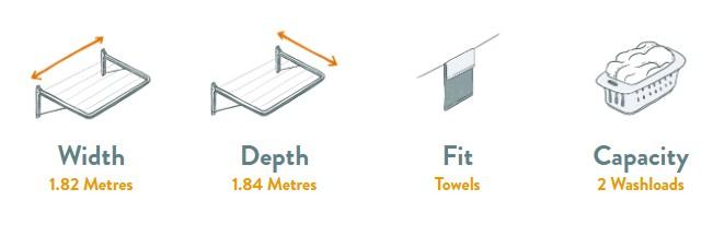 Brabantia Wallfix Clothesline with Storage Box