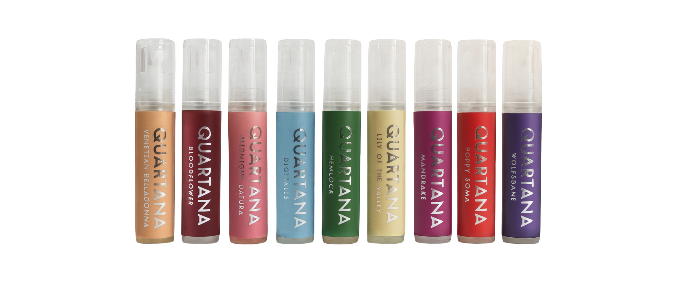 Quartana's Magic Garden Discovery Set containing the fragrances of Les Potions Fatales including award-winner Poppy Soma