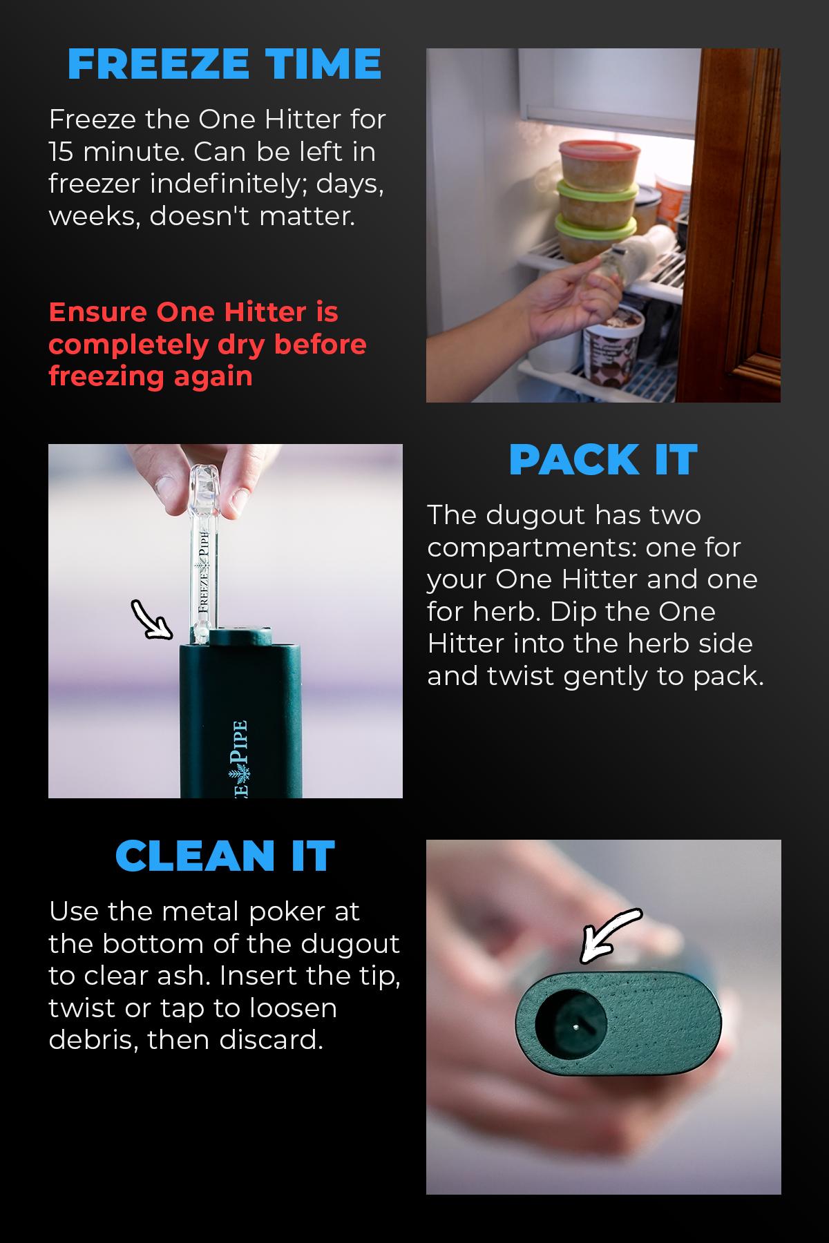 how to use freeze pipe one hitter