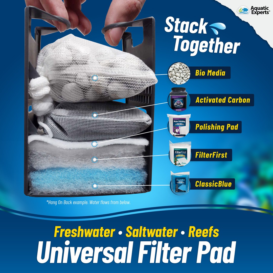 Intank Aquarium and Pond Value Pack - Bonded Blue & White Poly Filter Floss Pads 600-square-inches